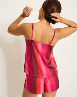 Tommy Bahama Satin Tank & Shorts Pajama Set Burgundy Discount