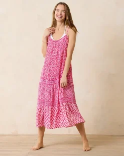 Tommy Bahama Shell Beach Midi Coverup Dress Passion Pink Outlet