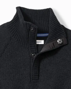 Tommy Bahama Shoreline Surfcomber Snap-Mock Sweater Black