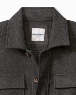 Tommy Bahama Silver Lake CPO Shirt Jacket Coal Hot