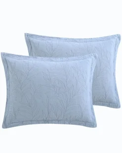 Tommy Bahama Solid Costa Sera 2-Piece King Quilted Sham Set Blue Hot