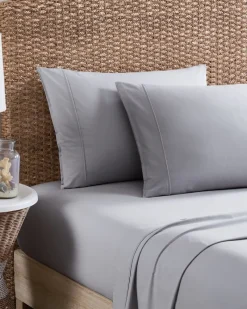 Tommy Bahama Solid 4-Piece King Sheet Set Dove Grey New