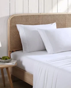 Tommy Bahama Solid 4-Piece Queen Sheet Set - Blue White/Blue Hot