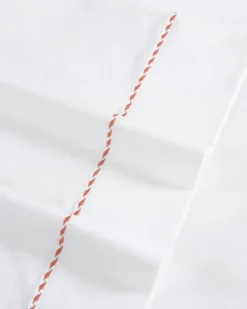 Tommy Bahama Solid 4-Piece Queen Sheet Set - Orange Orange Flame/White