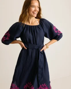 Tommy Bahama St. Lucia Embroidered Linen-Blend Coverup Dress Mare Navy Online