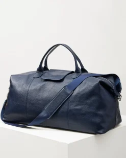 Tommy Bahama Stanford Leather Duffel Bag Navy Sale