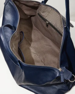 Tommy Bahama Stanford Leather Duffel Bag Navy Sale