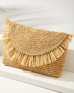 Tommy Bahama Sunburst Raffia Clutch Natural Discount