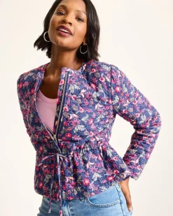 Tommy Bahama Sweeping Floral Quilted Jacket Island Navy Online