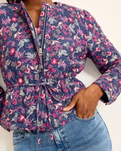 Tommy Bahama Sweeping Floral Quilted Jacket Island Navy Online