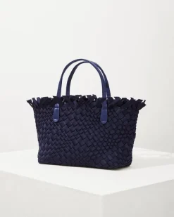 Tommy Bahama Taunton Fringe Top Small Tote & Wristlet Navy Discount