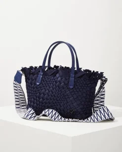 Tommy Bahama Taunton Fringe Top Small Tote & Wristlet Navy Discount