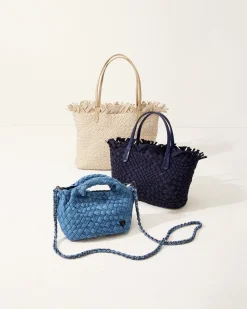 Tommy Bahama Taunton Fringe Top Small Tote & Wristlet Navy Discount