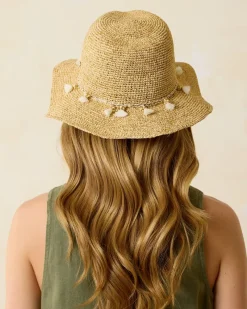 Tommy Bahama Taylor Straw Raffia Lux Hat Natural/Gold/White Clearance