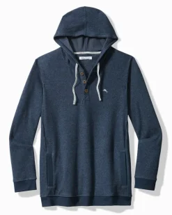 Tommy Bahama Textured Twill Stripe Hoodie Dark Moonlight Best