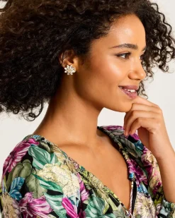 Tommy Bahama Tidal Treasure Floral Stud Earrings Gold Discount