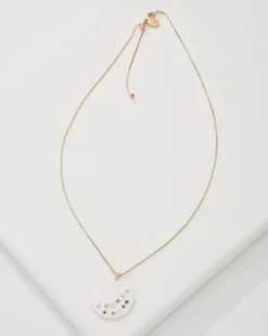 Tommy Bahama Tidal Treasure Mother of Pearl Disc Pendant Necklace Gold Discount