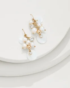 Tommy Bahama Tidal Treasure Pearl Shaky Drop Earrings Gold New