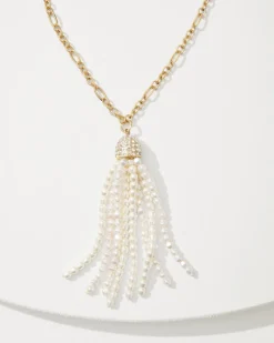 Tommy Bahama Tidal Treasure Pearl Tassel Necklace Gold Best