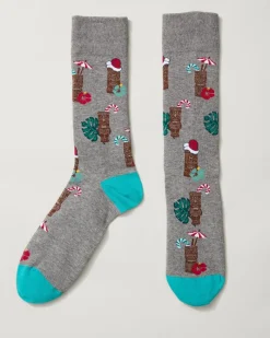 Tommy Bahama Tiki's the Season Socks Grey Heather Clearance