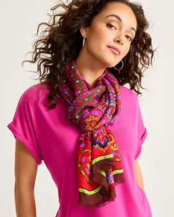 Tommy Bahama Tile Patch Wrap Scarf Port Online