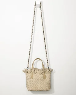 Tommy Bahama Tiny Mini Fringe Woven Tote Sand Hot