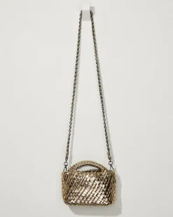 Tommy Bahama Tiny Mini Woven Crossbody Tote Gold Online