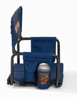 Tommy Bahama Deluxe Folding Stadium Chair Navy Clearance