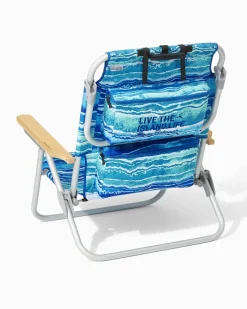 Tommy Bahama Malachite Print Deluxe Backpack Beach Chair Multicolor New