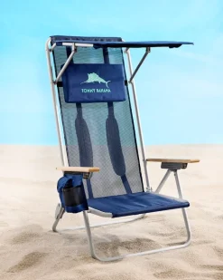 Tommy Bahama Mesh Beach Chair With Shade Navy Clearance