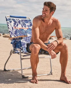 Tommy Bahama Orchid Turtle Highboy Chair Navy New