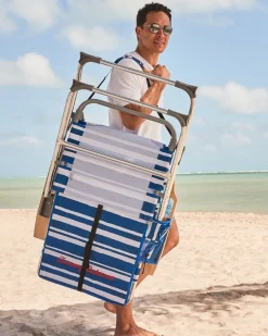 Tommy Bahama Pineapple Stripe Highboy Chair with Shade Blue/White Outlet