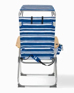 Tommy Bahama Pineapple Stripe Highboy Chair with Shade Blue/White Outlet