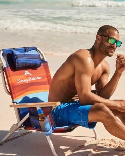 Tommy Bahama Sunset Stripe Deluxe Backpack Beach Chair Multicolor New