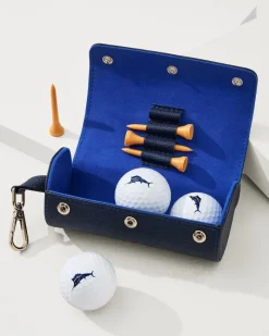 Tommy Bahama Travel Golf Ball & Tee Set Navy Sale