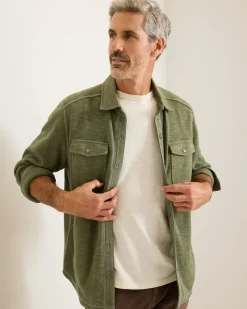 Tommy Bahama Trinidad CPO Shirt Jacket Dark Fern Outlet