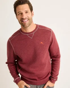 Tommy Bahama Trinidad Crew Sweatshirt Ruby Wine Sale