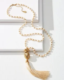 Tommy Bahama Tropical Blooms Tassel Necklace Pearl Online
