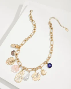 Tommy Bahama Tropical Blooms Statement Charm Necklace Gold Best