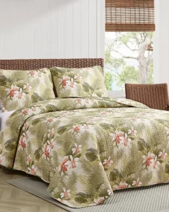 Tommy Bahama Tropical Orchid 2-Piece Twin Quilt Set Green Best