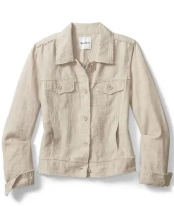 Tommy Bahama Two Palms Linen Raw-Edge Jacket Natural Best