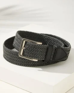 Tommy Bahama Two-Tone Stretch Webbed Belt Black Hot