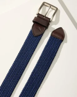 Tommy Bahama Two-Tone Stretch Webbed Belt Dark Navy Discount