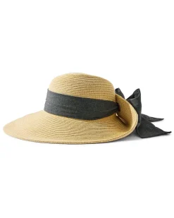 Tommy Bahama Ultra-Braid Bow Sun Hat Charcoal