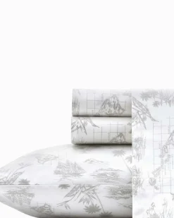 Tommy Bahama Vintage Map Sheet Set, King Grey Discount