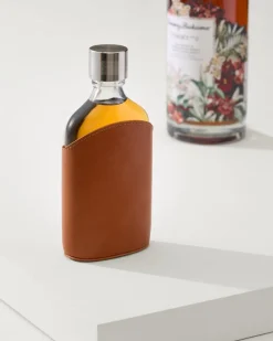 Tommy Bahama Viski® Parker Leather Flask Brown New