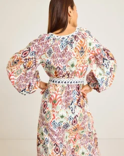 Tommy Bahama Vista Cove Long-Sleeve Midi Dress White Sand