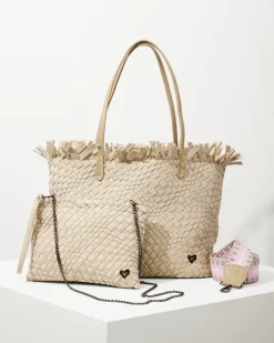 Tommy Bahama Vulcan Fringe Top Large Tote & Wristlet Sand Online