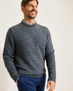 Tommy Bahama Walden Winter Crew Sweater Galaxy Blue New