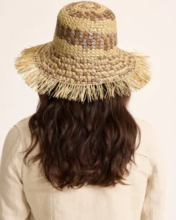 Tommy Bahama Waverly Frayed Edge Raffia Sun Hat Brown Outlet